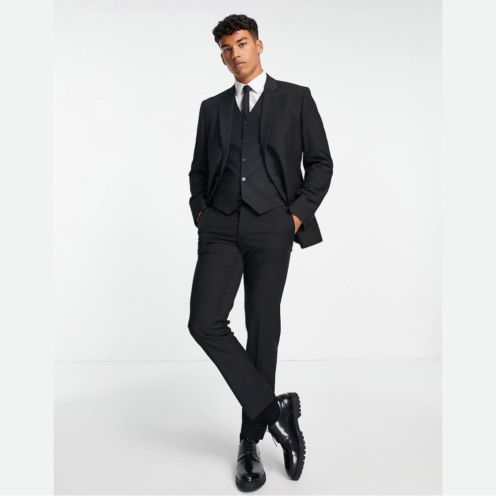 ASOS Black 3 Piece Slim Fit Suit
